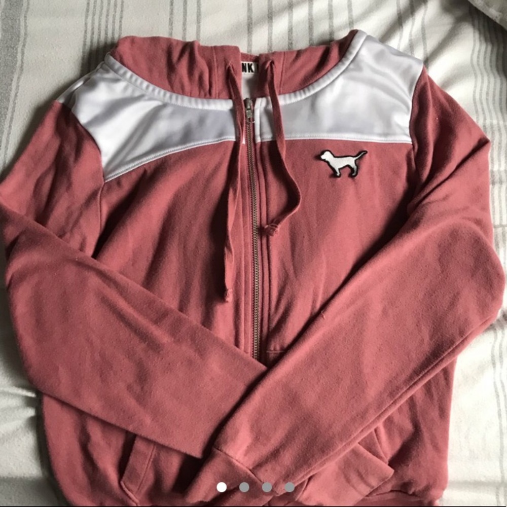 VS Pink floral zip up